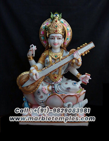 Marble Saraswati Statue